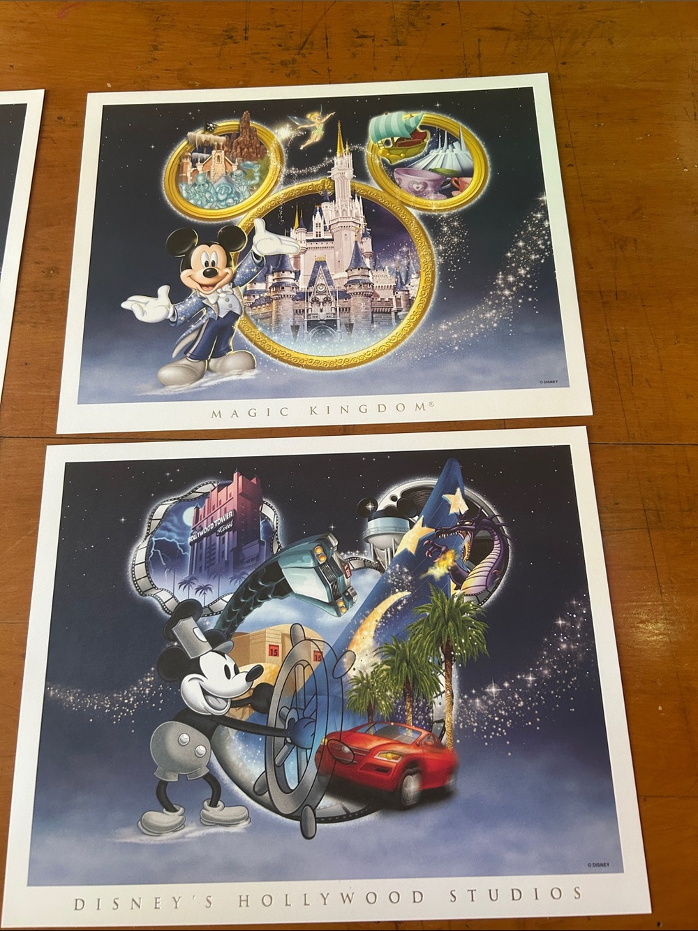 Disney Artwork 4 park collector lithograph set w Certificate of Authenticity